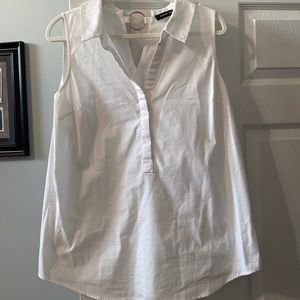 White sleeveless top